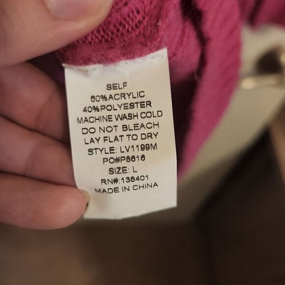 MAVERICK Pink Sweater Oversized Size Large - Picture 6 of 6